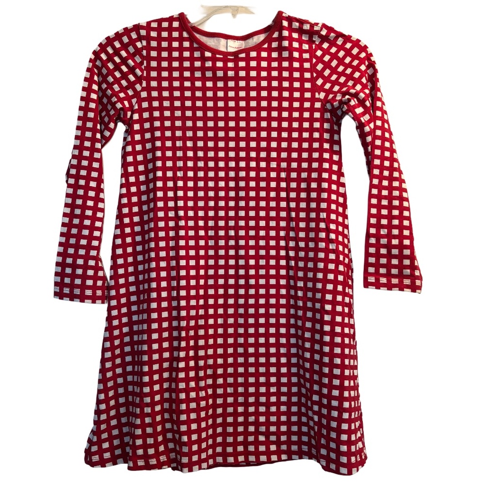 Girls Hanna Andersson Red and White Gingham A-Line Dress Sz 140cm/10 US